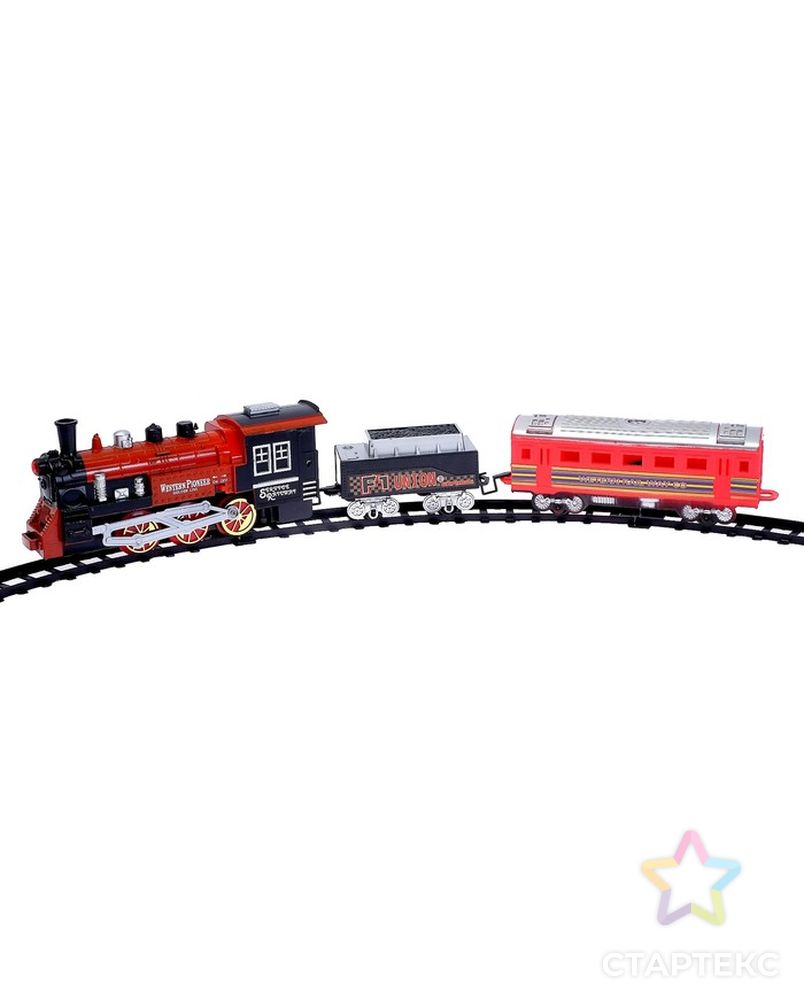 Железная дорога «Классический поезд», свет и звук, с дымом, работает от батареек арт. СМЛ-50535-1-СМЛ0002612227 3