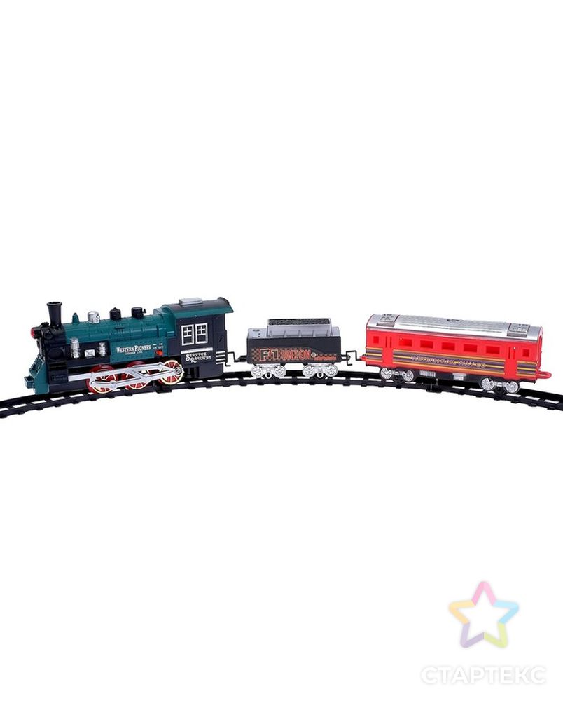 Железная дорога «Классический поезд», свет и звук, с дымом, работает от батареек арт. СМЛ-50535-1-СМЛ0002612227 6