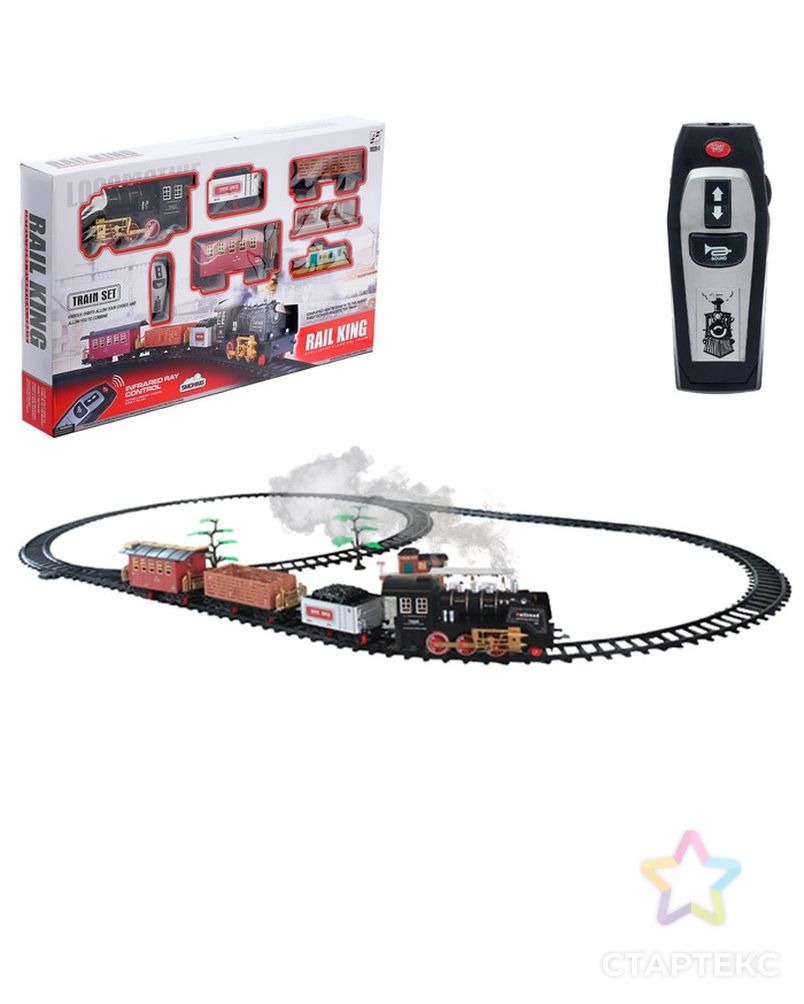 Железная дорога «Классика», радиоуправление, свет и звук, с дымом, работает от аккумулятора арт. СМЛ-51362-1-СМЛ0002612240 1