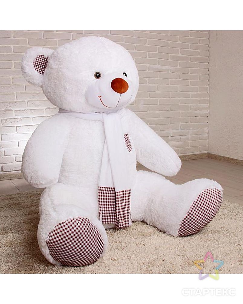 Мягкая игрушка «Медведь Тоффи», 150 см, цвет белый арт. СМЛ-113928-1-СМЛ0002619518 2