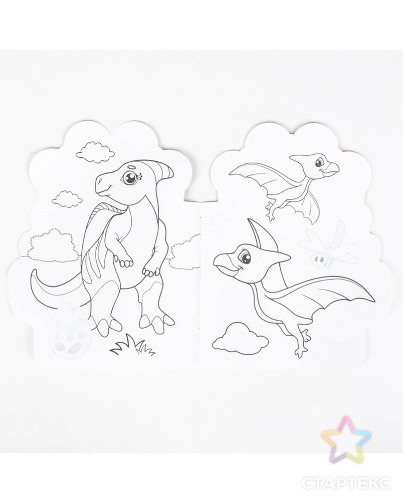 Раскраска с наклейками «Динозаврик», 16 стр. арт. СМЛ-50480-1-СМЛ0002620858 2