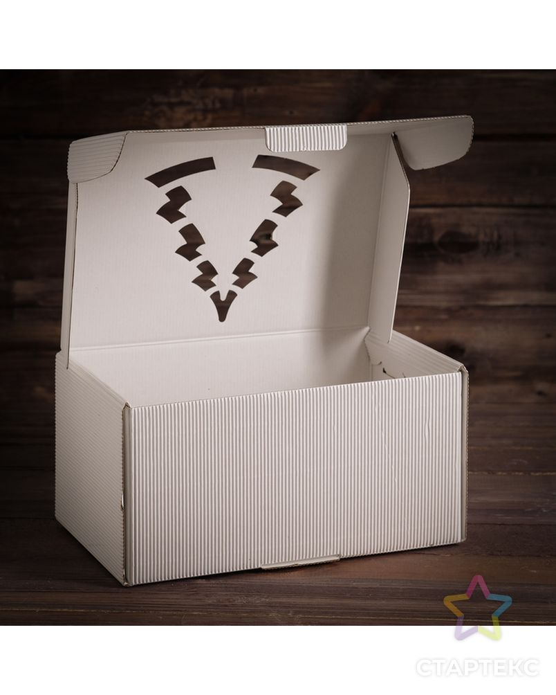Подарочная коробка белая, сборная, 33,2 х 21,3 х 17,3 см арт. СМЛ-48883-1-СМЛ0002704125 2
