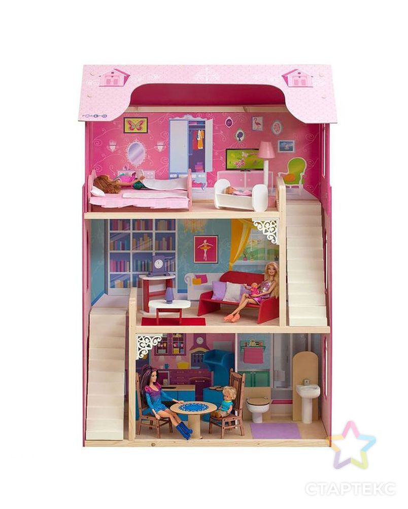 Кукольный домик «Вдохновение», (16 предметов мебели, 2 лестницы) арт. СМЛ-49224-1-СМЛ0002709695 12