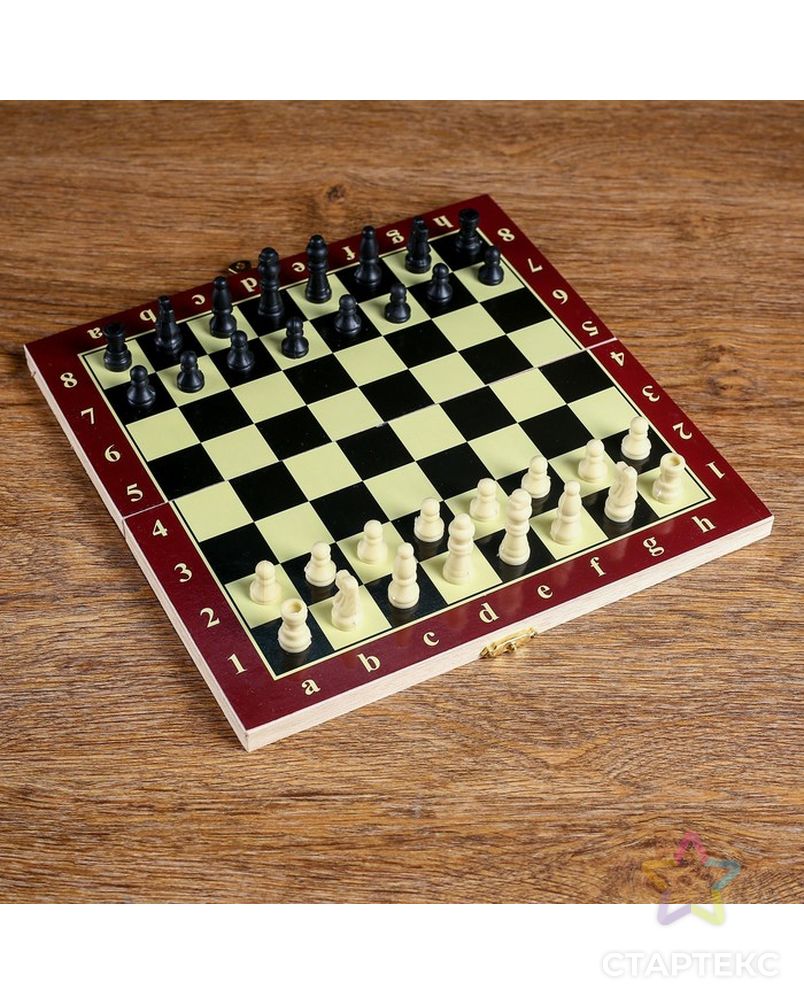 Настольная игра 3 в 1 "Карнал": нарды, шахматы, шашки, доска дерево 20.5х20.5 см, микс арт. СМЛ-45159-1-СМЛ0000273155 1