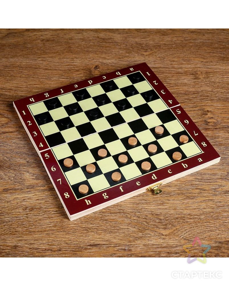 Настольная игра 3 в 1 "Карнал": нарды, шахматы, шашки, доска дерево 20.5х20.5 см, микс арт. СМЛ-45159-1-СМЛ0000273155 4