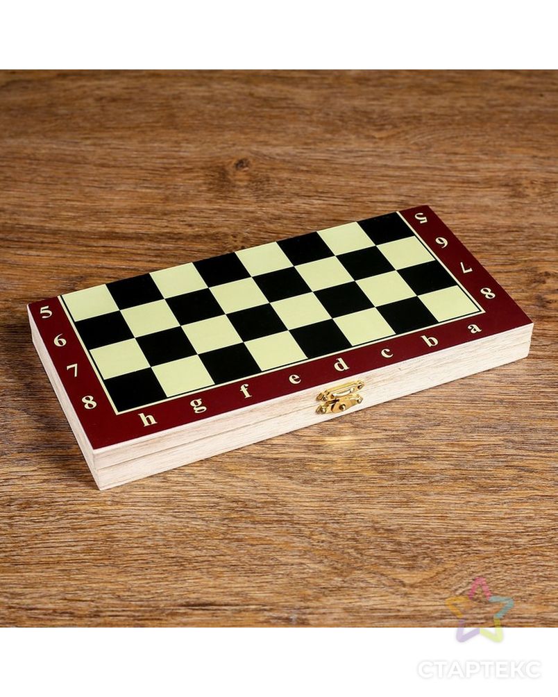 Настольная игра 3 в 1 "Карнал": нарды, шахматы, шашки, доска дерево 20.5х20.5 см, микс арт. СМЛ-45159-1-СМЛ0000273155 9