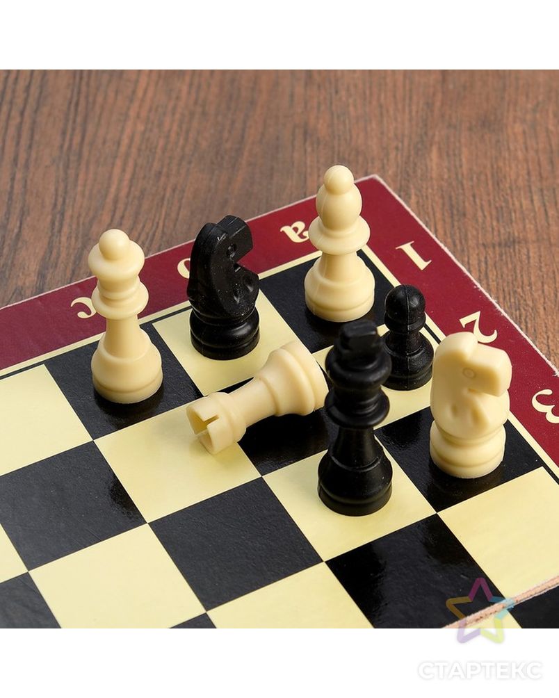 Настольная игра 3 в 1 "Карнал": нарды, шахматы, шашки, фишки - дерево, фигуры - пластик арт. СМЛ-45160-1-СМЛ0000273156 4