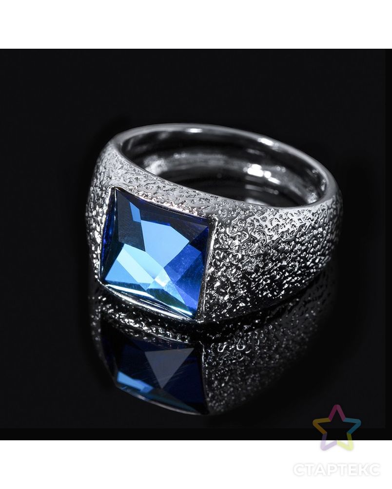 Кольцо "Алудра", размер 16, цвет голубой в серебре арт. СМЛ-20998-1-СМЛ2751001