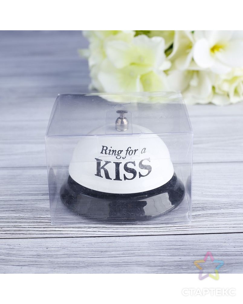 Звонок настольный "Ring for a kiss", 7.5х7.5х6.5 см арт. СМЛ-51922-1-СМЛ0002757074 1