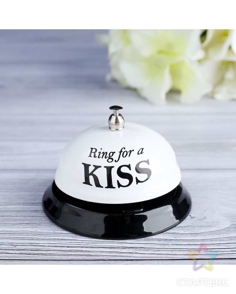 Звонок настольный "Ring for a kiss", 7.5х7.5х6.5 см арт. СМЛ-51922-1-СМЛ0002757074 2
