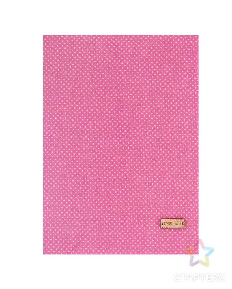 Ткань на клеевой основе «Розовая в белый горошек», 21 х 30 см арт. СМЛ-5961-1-СМЛ2772686 1
