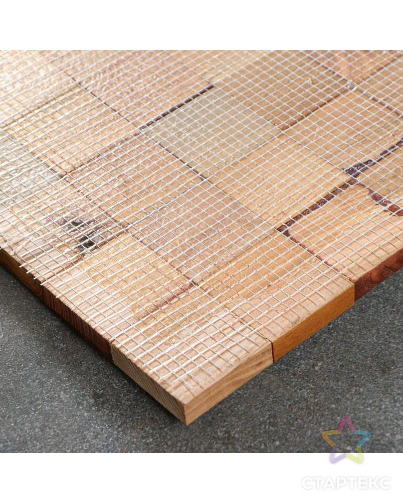 Панель стеновая "Мозаика", 3D, деревянная, 50 х 50 х 1,5 см, массив ясеня арт. СМЛ-154759-1-СМЛ0002793751