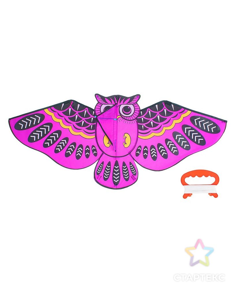 Воздушный змей «Сова», с леской, цвета МИКС арт. СМЛ-100700-2-СМЛ0002807447 1