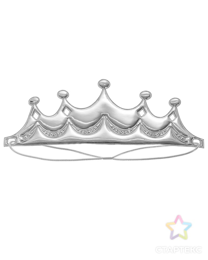 Корона «Принцесса», на резинке, цвет серебряный арт. СМЛ-51827-1-СМЛ0002807486