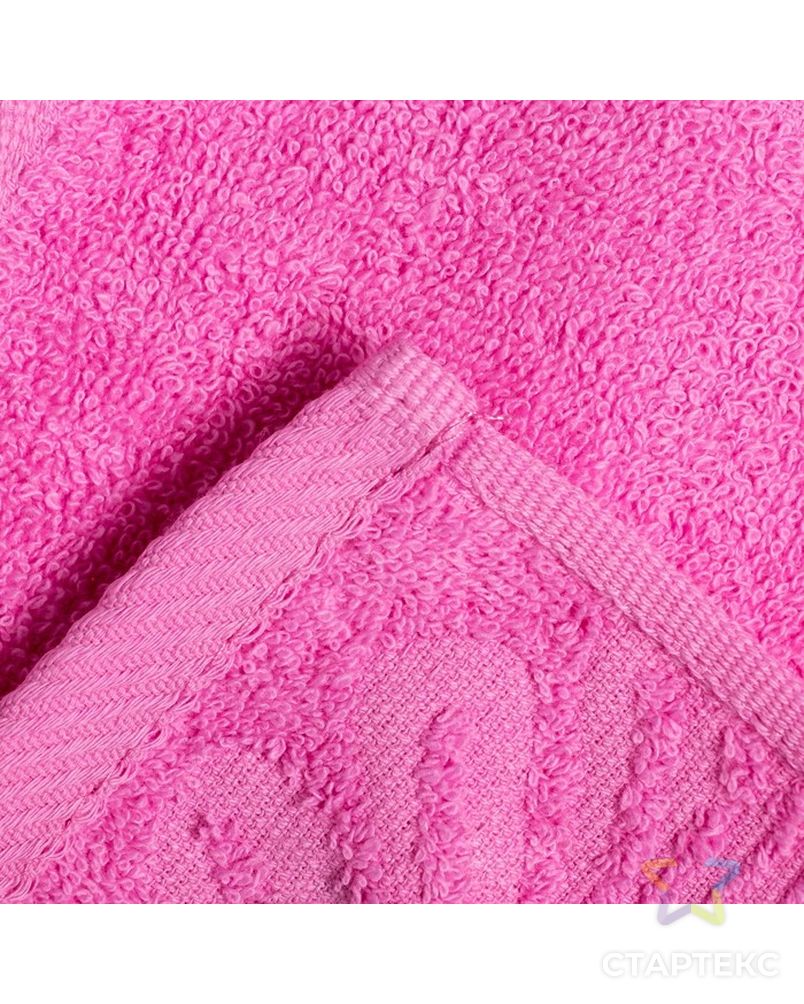 Полотенце махровое жаккард 30х50 см, розовый, хлопок 100%, 420 г/м2 арт. СМЛ-21011-1-СМЛ2825000 3