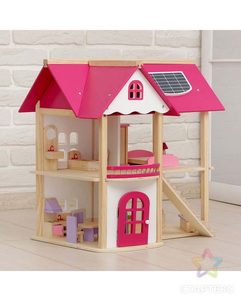 Кукольный домик "Розовое волшебство", с мебелью арт. СМЛ-52648-1-СМЛ0002826498 1