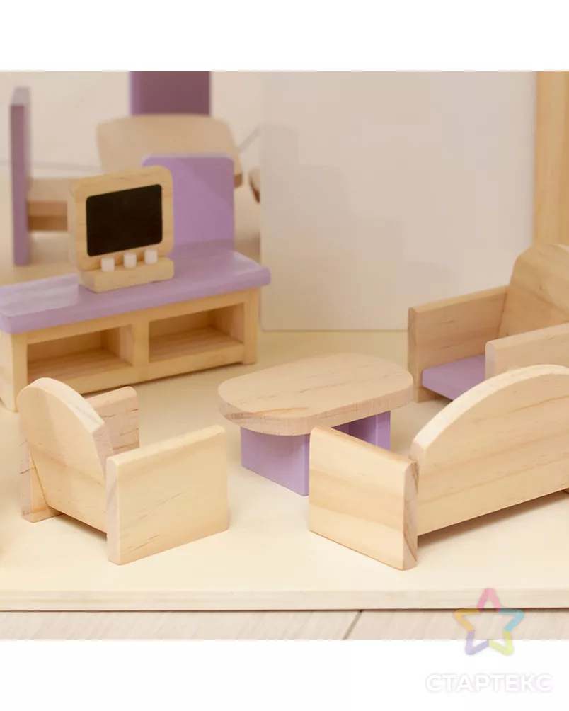 Кукольный домик "Розовое волшебство", с мебелью арт. СМЛ-52648-1-СМЛ0002826498 - рис. 7