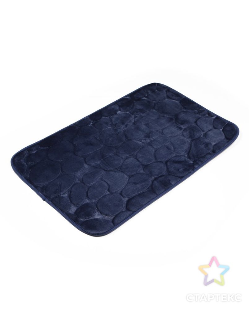Набор ковриков для ванны и туалета «Камни», объёмные, 2 шт: 40×50, 50×80 см, цвет синий арт. СМЛ-30182-1-СМЛ2845275