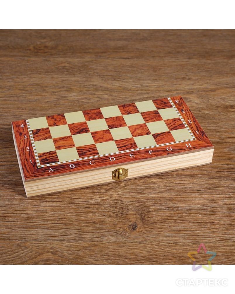 Набор 3 в1 (нарды, шашки, шахматы), под красное дерево, 24х24 см арт. СМЛ-53876-1-СМЛ0002865266 8