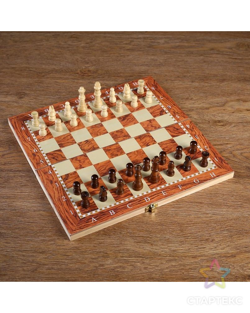Настольная игра, набор 3 в 1 "Падук": нарды, шахматы, шашки, доска  34х34 см арт. СМЛ-53877-1-СМЛ0002865267 1