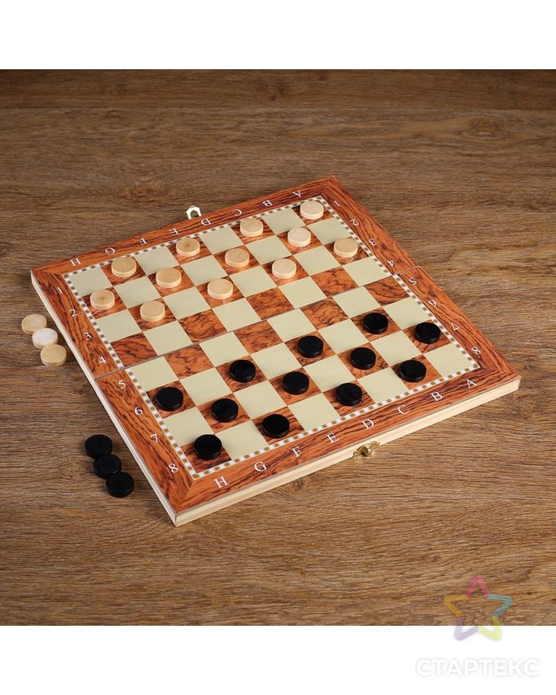 Настольная игра, набор 3 в 1 "Падук": нарды, шахматы, шашки, доска  34х34 см арт. СМЛ-53877-1-СМЛ0002865267 4