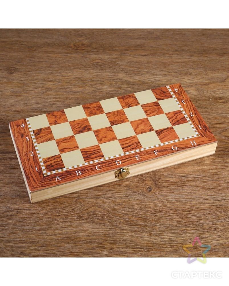 Настольная игра, набор 3 в 1 "Падук": нарды, шахматы, шашки, доска  34х34 см арт. СМЛ-53877-1-СМЛ0002865267 8