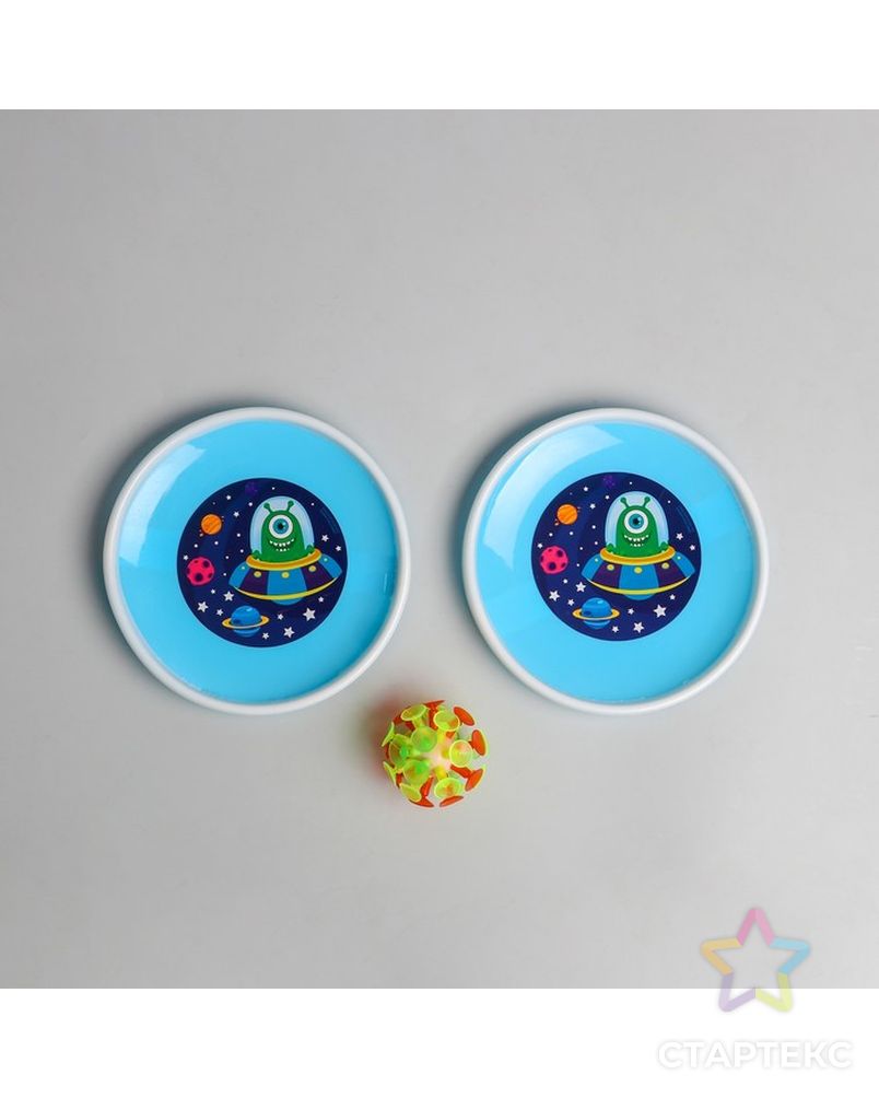 Игра-липучка «Монстрик», набор: 2 тарелки 18 см, шарик, цвета МИКС арт. СМЛ-53232-1-СМЛ0002866212 1