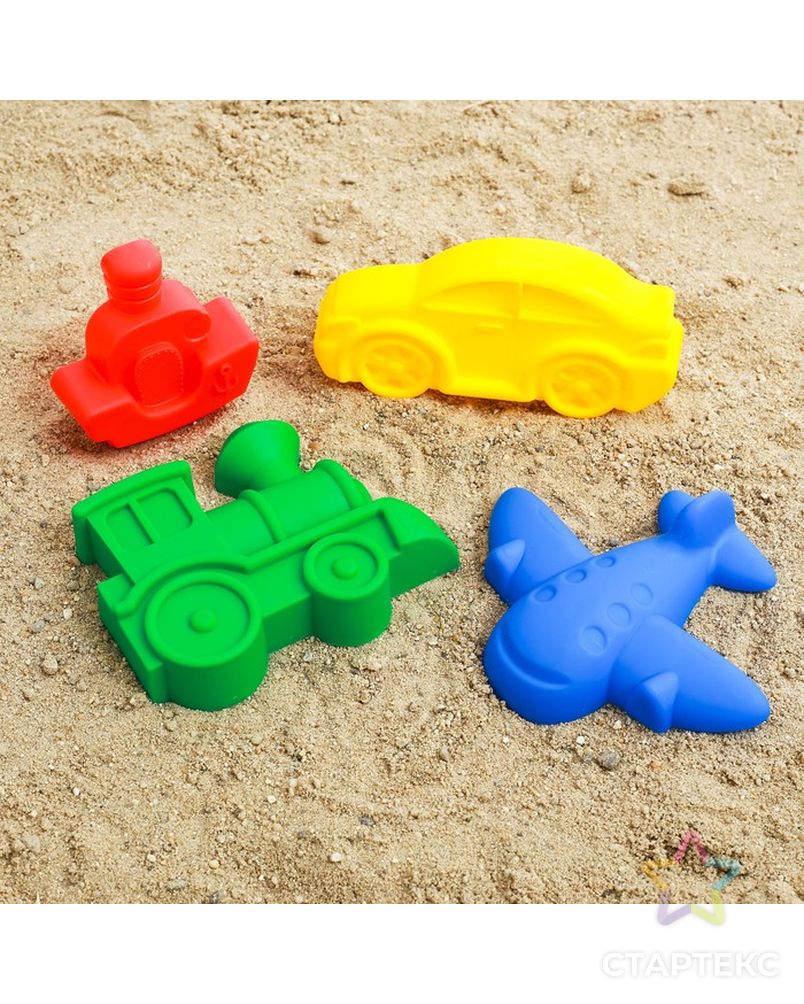 Набор для игры в песке №68, 4 формочки, цвета МИКС арт. СМЛ-96489-1-СМЛ0002881458 1