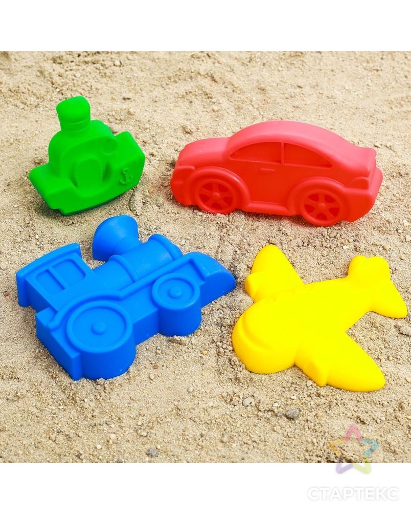 Набор для игры в песке №68, 4 формочки, цвета МИКС арт. СМЛ-96489-1-СМЛ0002881458 3