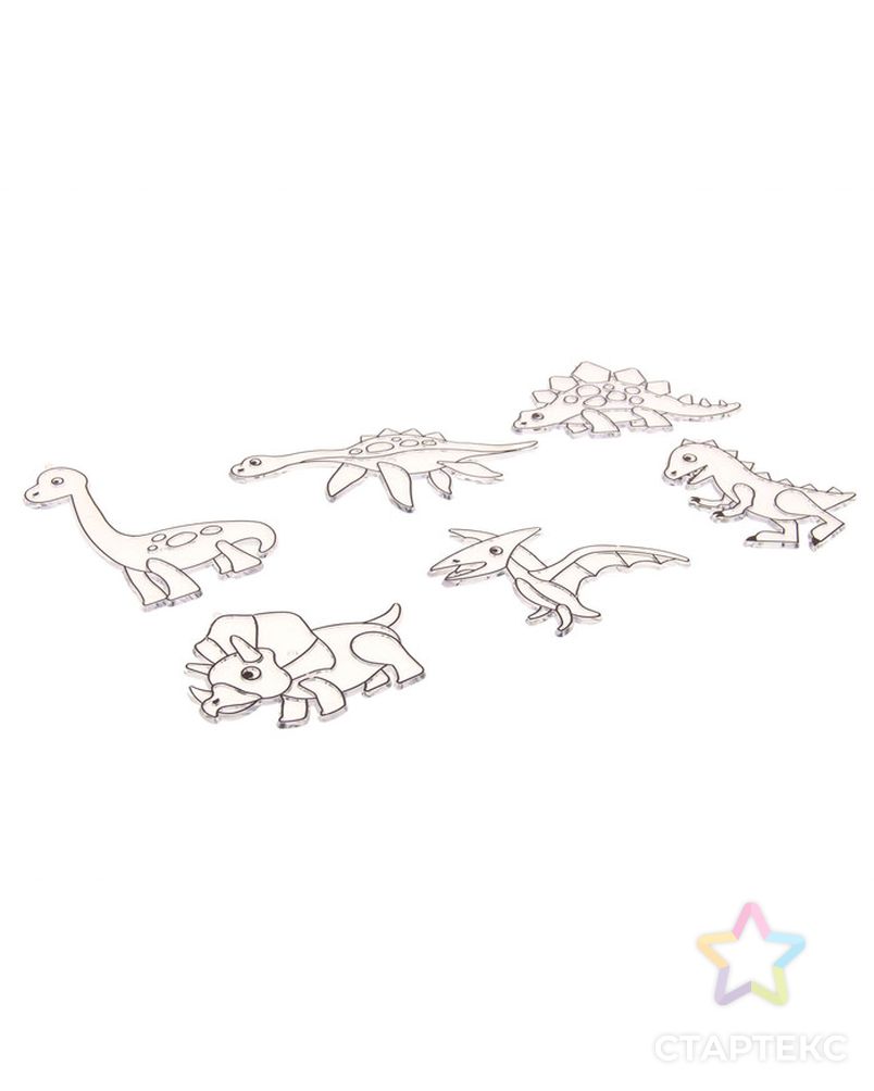 Витражи-мини "Динозавры", 6 шт арт. СМЛ-35693-1-СМЛ0002917105 2