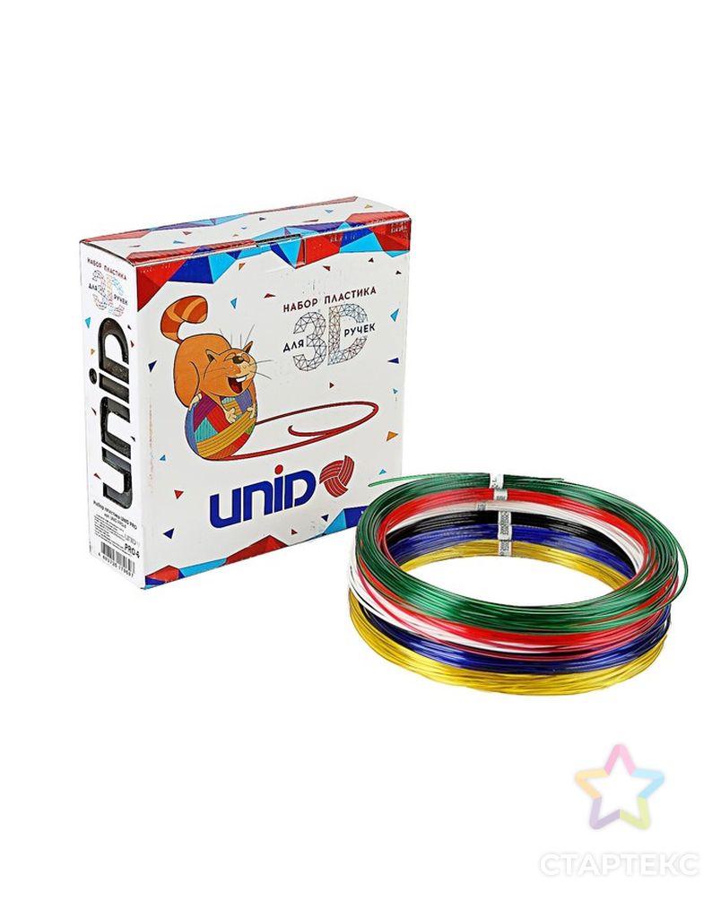 Пластик UNID PRO-6, для 3Д ручки, 6 цветов в наборе, по 10 метров арт. СМЛ-211829-1-СМЛ0002925975 2
