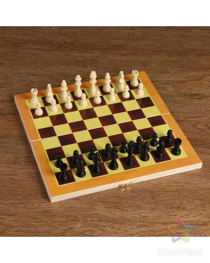Игра настольная "Шахматы" доска дерево 29х29 см,  микс арт. СМЛ-45967-1-СМЛ0000294861 1