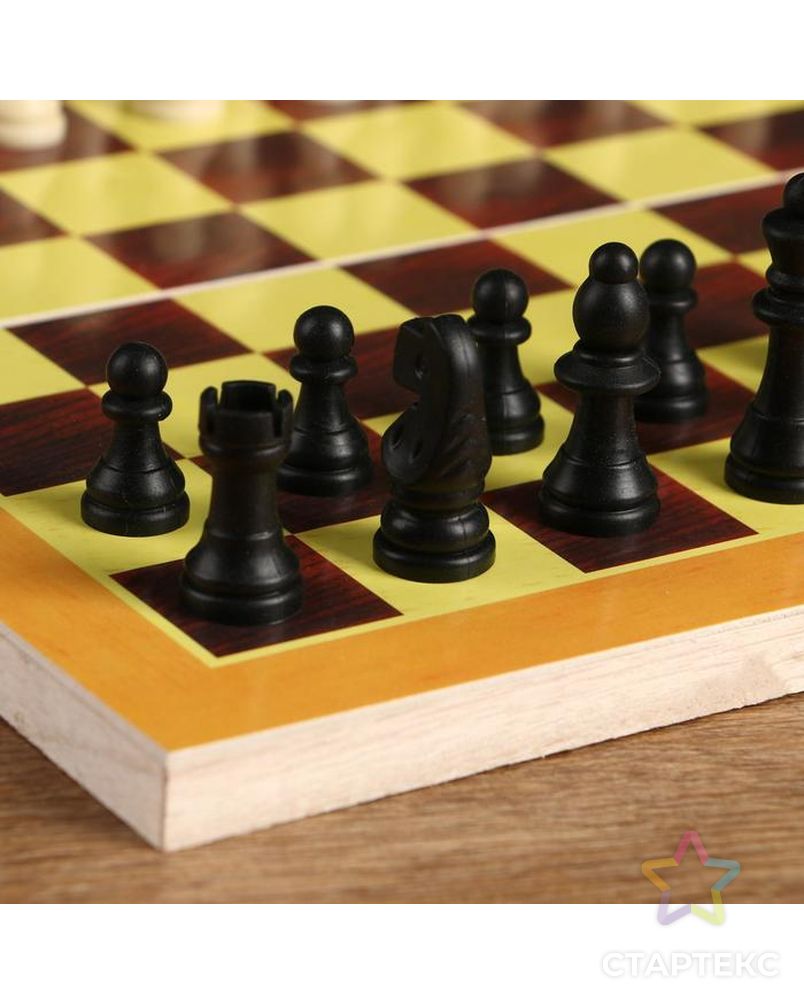 Игра настольная "Шахматы" доска дерево 29х29 см,  микс арт. СМЛ-45967-1-СМЛ0000294861 2