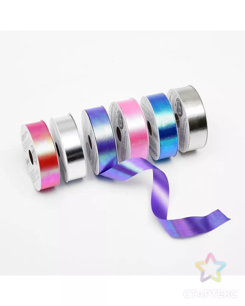 Лента упаковочная (ФАСОВКА 6 шт) 1,8 см х 5 м, цвета МИКС арт. СМЛ-53979-1-СМЛ0002952027 - рис. 2