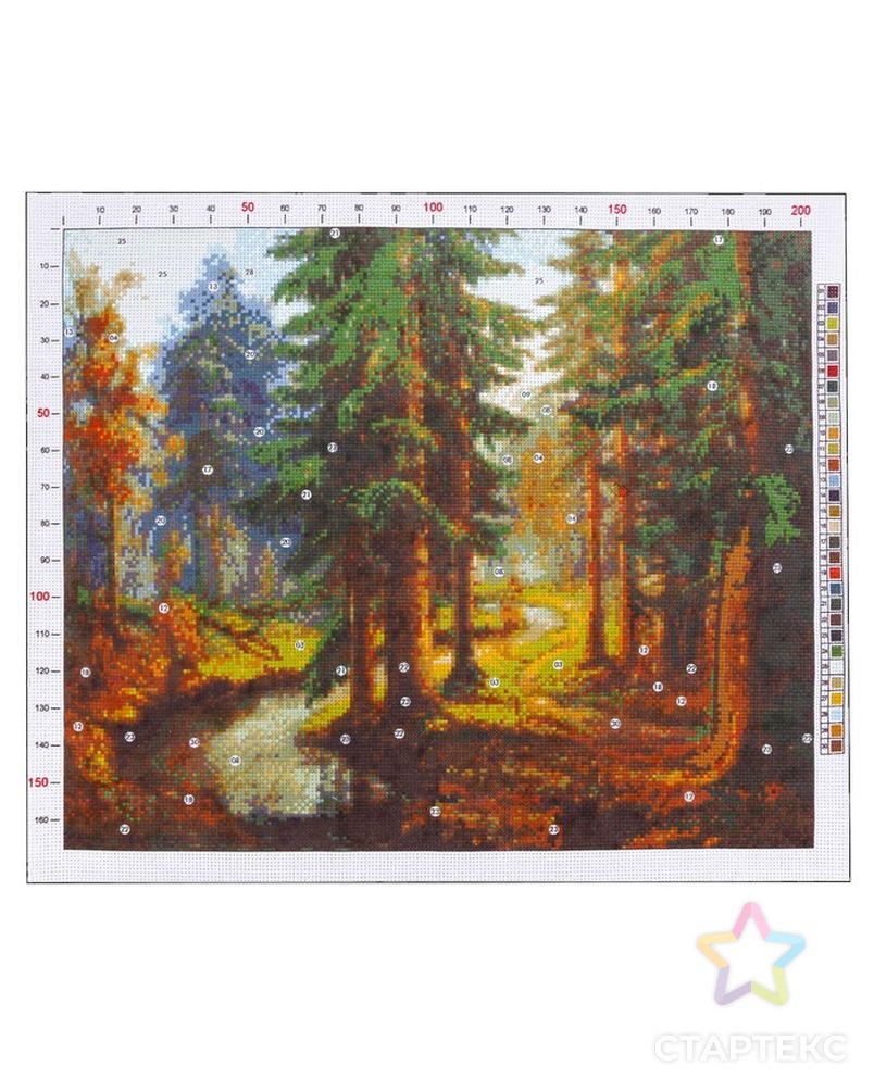 Канва для вышивания с рисунком «Карл Розен. Река в лесу», 47 х 39 см арт. СМЛ-6748-1-СМЛ2956809 1