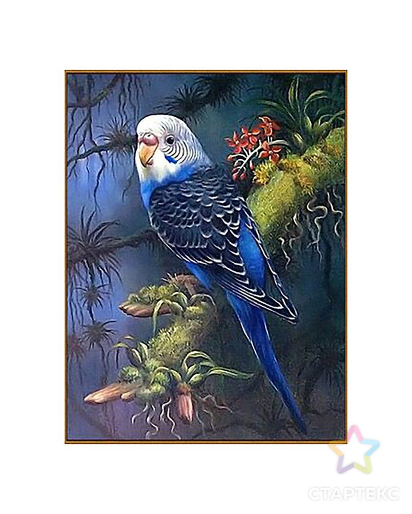 Алмазная мозаика "Волнистый попугайчик в тропиках", 23 цвета арт. СМЛ-6806-1-СМЛ2967588 1