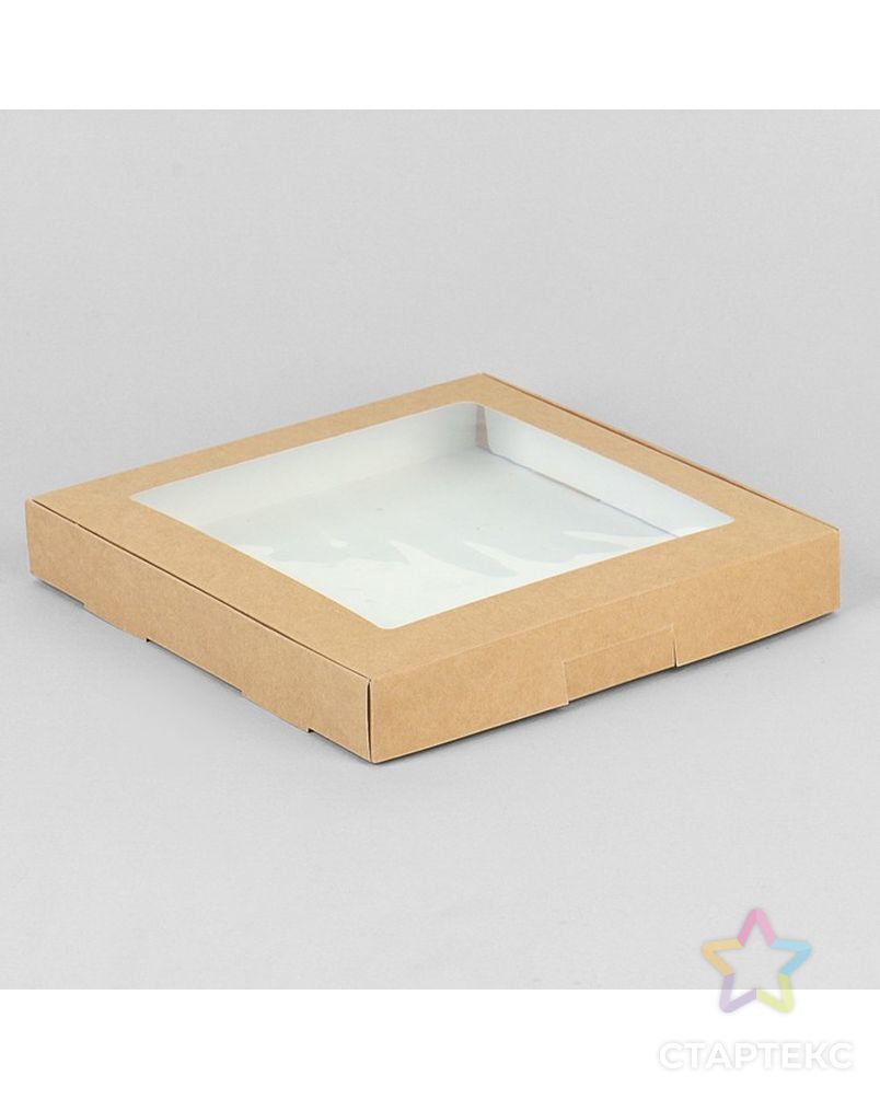 Коробка картонная, с окном, сиреневая, 21 х 21 х 3 см арт. СМЛ-99087-7-СМЛ0002968416 4