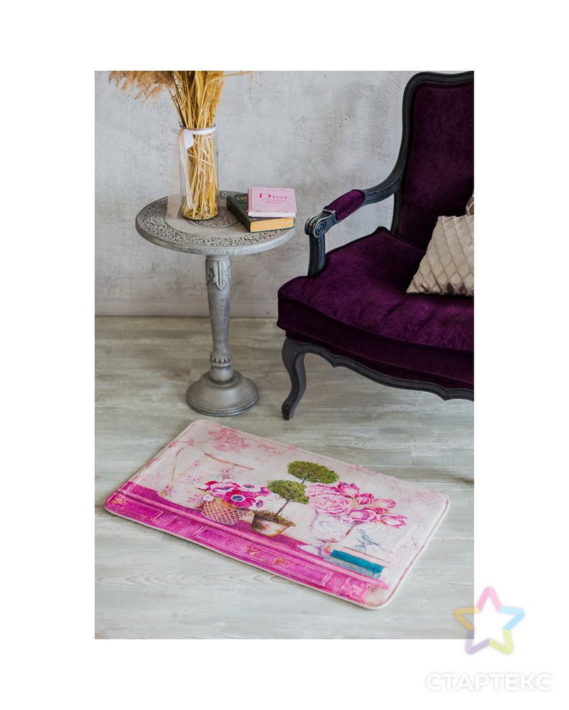 Коврик для дома «Натюрморт», 45×80 см, цвет розовый арт. СМЛ-30373-1-СМЛ2973757 6