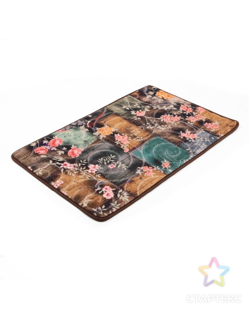 Коврик «Цветы на плитке», 50×80 см арт. СМЛ-30197-1-СМЛ2973795
