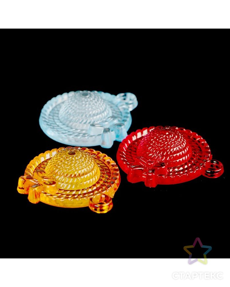 Декор для творчества пластик "Соломенная шляпка" прозрачный набор 12 шт 2,7х2,4 см арт. СМЛ-6873-1-СМЛ2973967 2