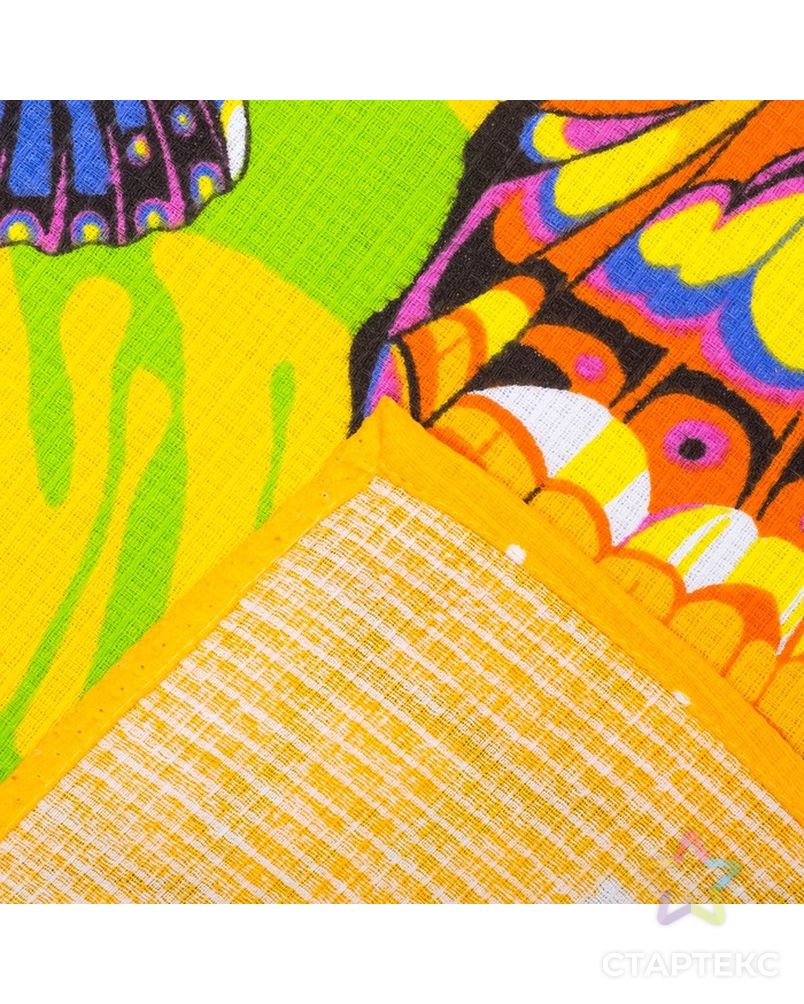 Вафельное полотенце Бабочки 80х150 см, желтый, хлопок 100 %, 160г/м² арт. СМЛ-6952-1-СМЛ2979619 3