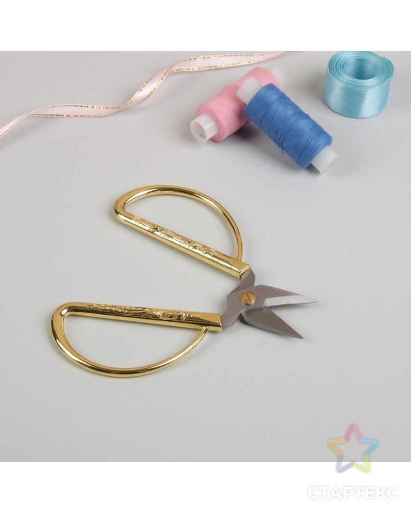 Ножницы для обрезки ниток, 12 см, цвет золотистый арт. СМЛ-7031-1-СМЛ2991207