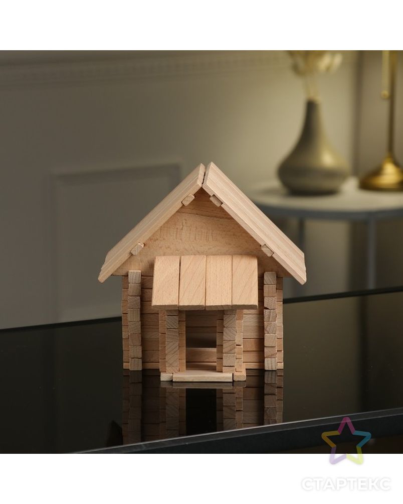 Конструктор деревянный "Загородный домик", 3 в 1, 146 деталей, массив арт. СМЛ-214737-1-СМЛ0002992586 3