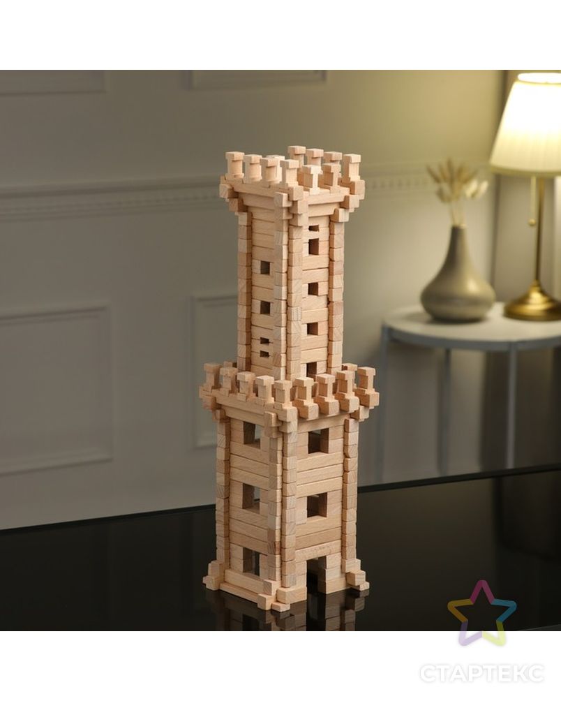 Конструктор деревянный "Башня", 213 деталей, массив арт. СМЛ-214738-1-СМЛ0002992588 5