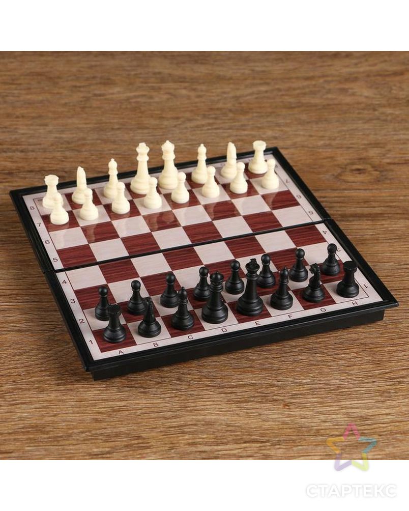Игра настольная "Шахматы" классические, доска объёмная, 9х17.5 см арт. СМЛ-54614-1-СМЛ0002996844 1