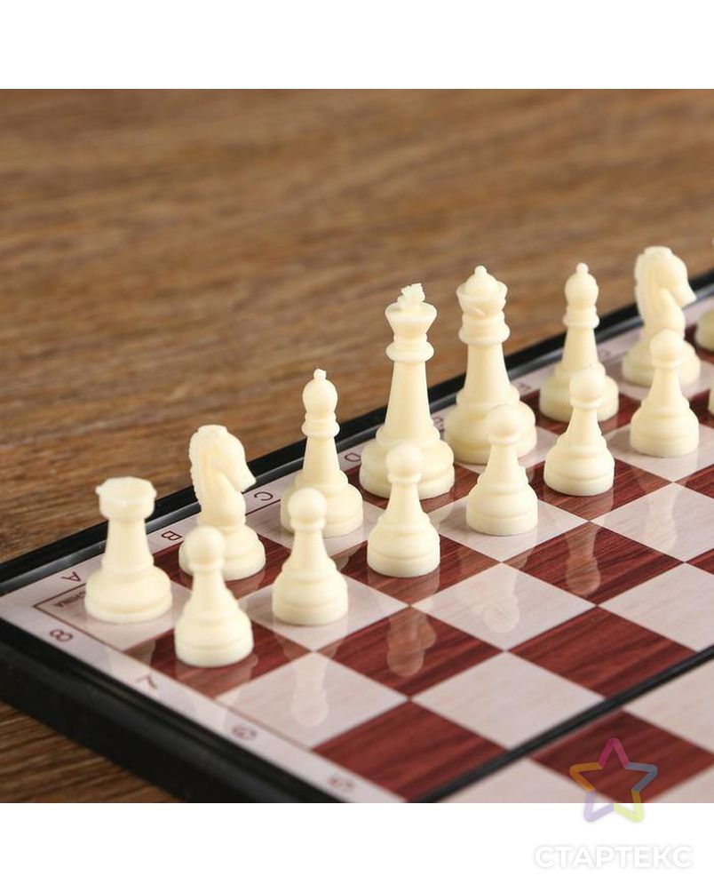 Игра настольная "Шахматы" классические, доска объёмная, 9х17.5 см арт. СМЛ-54614-1-СМЛ0002996844 2