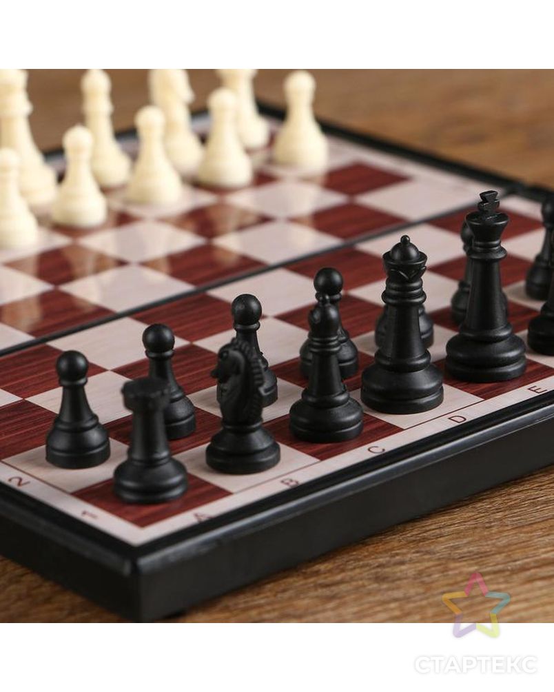 Игра настольная "Шахматы" классические, доска объёмная, 9х17.5 см арт. СМЛ-54614-1-СМЛ0002996844 3