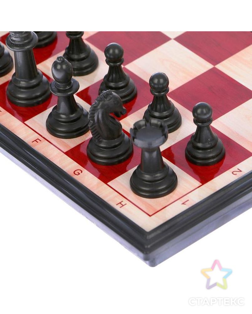 Игра настольная "Шахматы" классические, доска объёмная, 9х17.5 см арт. СМЛ-54614-1-СМЛ0002996844 8