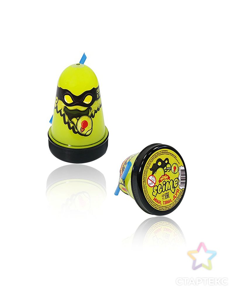 Лизун Slime Ninja, светится в темноте, жёлтый, 130 г арт. СМЛ-51932-1-СМЛ0002997734 1