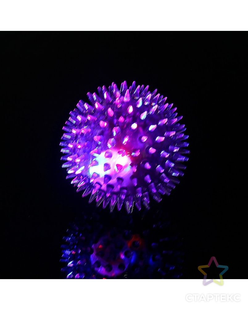 Мяч «Ёжик», световой, с пищалкой, цвета МИКС арт. СМЛ-54295-1-СМЛ0003018348 3